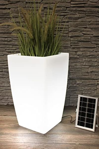 Arnusa Pflanzkübel Solar Blumenkübel LED Farbwechsel + Fernbedienung Akku Blumentopf, beleuchtet Solarleuchte moderne Lampe