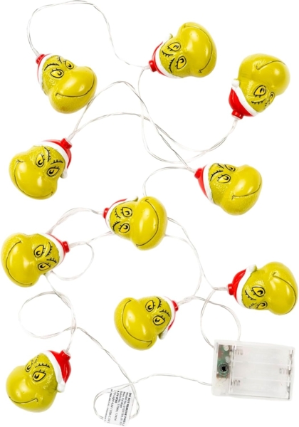 United Labels® LED-Lichterkette The Grinch LED Lichterkette 2m mit 10 LEDs warmweiß batterie innen