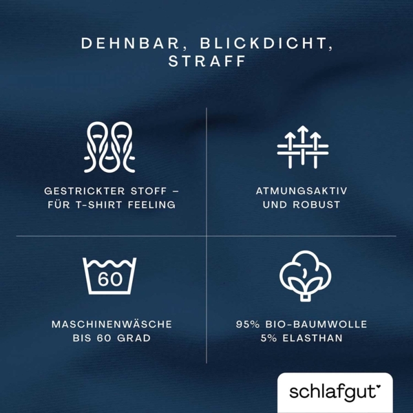 Schlafgut Spannbettlaken PURE BOXSPRING in Gr. 90x200, 140x200 oder 180x200, für Boxspringbett, Jersey-Elasthan, Gummizug: rundum, (1 Stück), aus Bio-Baumwolle, für Matratzen bis 40 cm Höhe, Bettlaken Bild 3