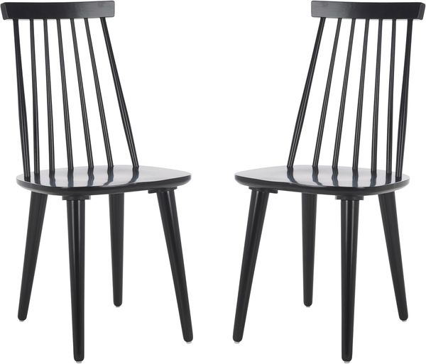 SAFAVIEH Set of 2 Wooden Dining Chairs, in Black