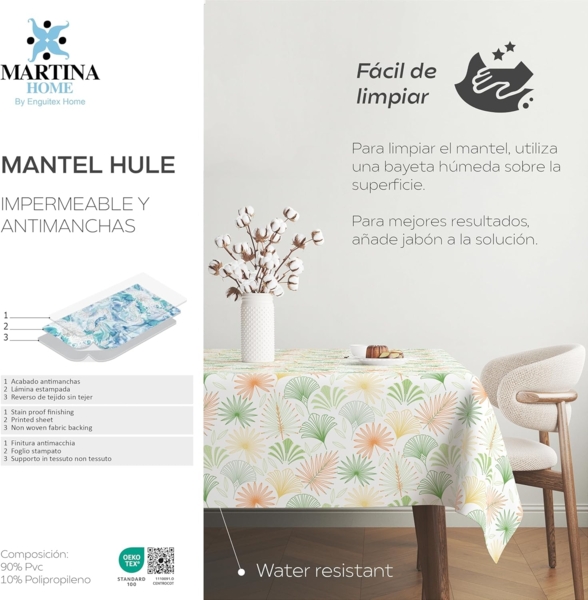 Martina Home Wachstuchtischdecke, Palmengrün, 250x140 cm Bild 3