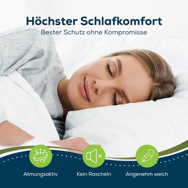 Sensalou Microfaserkissen Kopfkissenbezug mit Reißverschluss wasserdicht weiß - 2 Stück, Set, 2er Set Bild 4