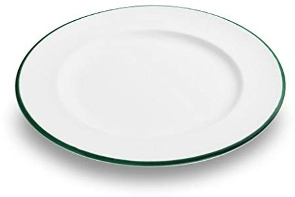 Grüner Rand, Dessertteller Gourmet (Ø 22cm) - Gmundner Keramik Frühstücksteller - Mikrowelle geeignet, Spülmaschinenfest