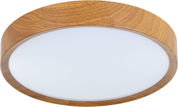 Eglo 98601 Deckenleuchte MUSURITA Holzoptik natur, Kunststoff weiß 14,6W H:6cm Ø:34cm 3000K