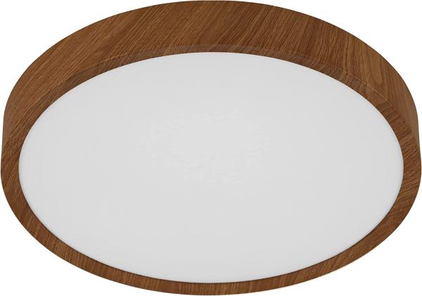 Eglo 98601 Deckenleuchte MUSURITA Holzoptik natur, Kunststoff weiß 14,6W H:6cm Ø:34cm 3000K