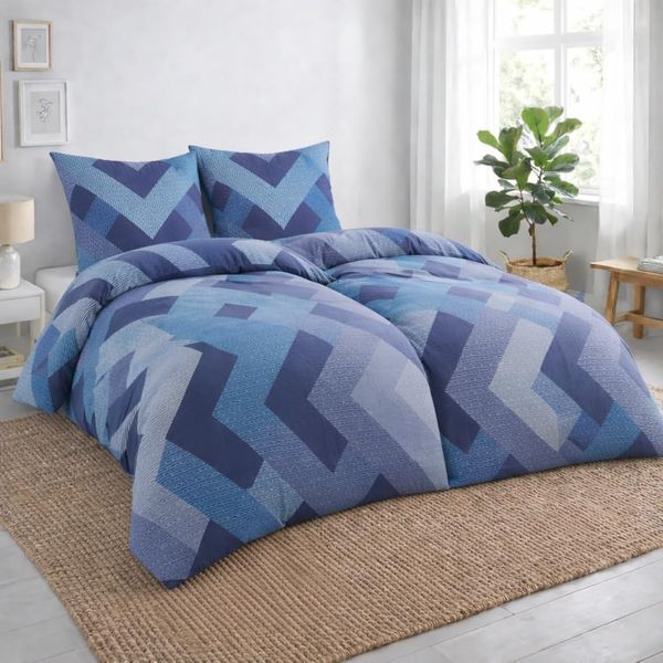Malika Bettwäsche 2x 135x200 + 2x 80x80 cm atmungsaktiver Bettbezug, moderne Designs, Mikrofaser, 4 teilig, Für Allergiker geeignet, pflegeleicht, angenehm weicher Stoff