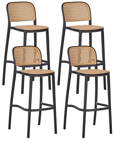 Set mit 4 Barstühlen PLOSE Kunststoff Beige