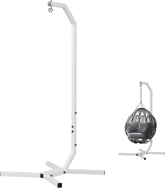 QLS Hängesessel GESTELL aus Stahl mit Haken 203 cm bis 100 kg, Stabil Outdoor pulverbeschichtet Luxus (ohne Hängesessel)