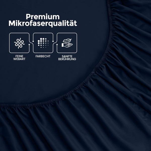 Utopia Bedding - Spannbettlaken 90x200 cm Bis 30 cm - Marineblau - Oeko-Tex Zertifiziertes - Gebürstete Mikrofaser Spannbetttuch Bild 6