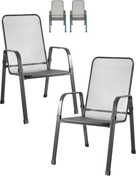 MFG Streckmetall-Stapelstuhl "Mec-Stor" 4-er Set, Farbe: anthrazit