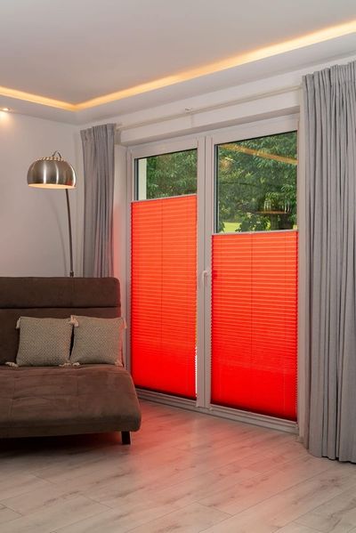 K-home Klemmfix-Plissee, Rot, 85x130 cm
