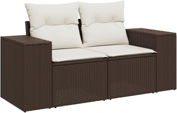 vidaXL 9-tlg. Garten-Sofagarnitur mit Kissen Braun Poly Rattan 3255170 Bild 7