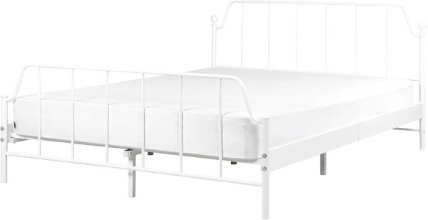 Bett mit Lattenrost MAURESSAC 140 x 200 cm Metall Weiß