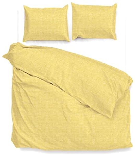 Zo! Home Cotton Bettwäsche 155x220 cm Lino Aspen Yellow gelb meliert uni
