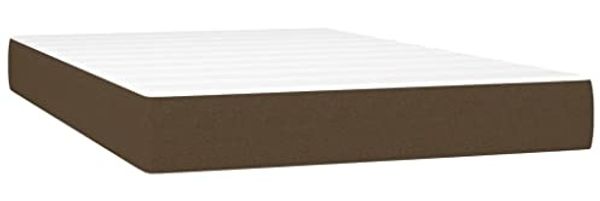 vidaXL Boxspringbett mit Matratze Dunkelbraun 120x200 cm Stoff, Härtegrad: H2 [3142164] Bild 5
