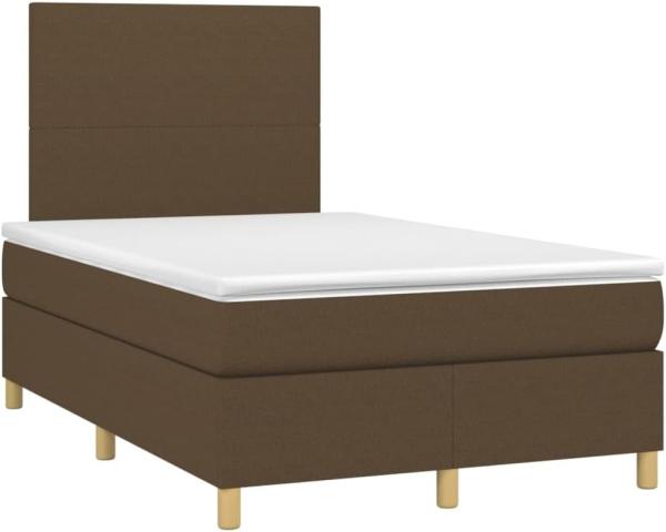 vidaXL Boxspringbett mit Matratze Dunkelbraun 120x200 cm Stoff, Härtegrad: H2 [3142164]