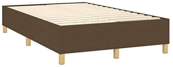 vidaXL Boxspringbett mit Matratze Dunkelbraun 120x200 cm Stoff, Härtegrad: H2 [3142164] Bild 4