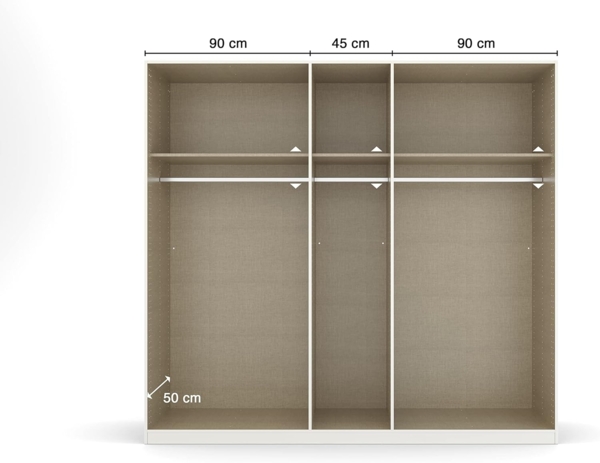 Kleiderschrank Drehtürenschrank Quadra-Spin | 5-türig | seidengrau | 226x210 | Griff Homey Bild 14