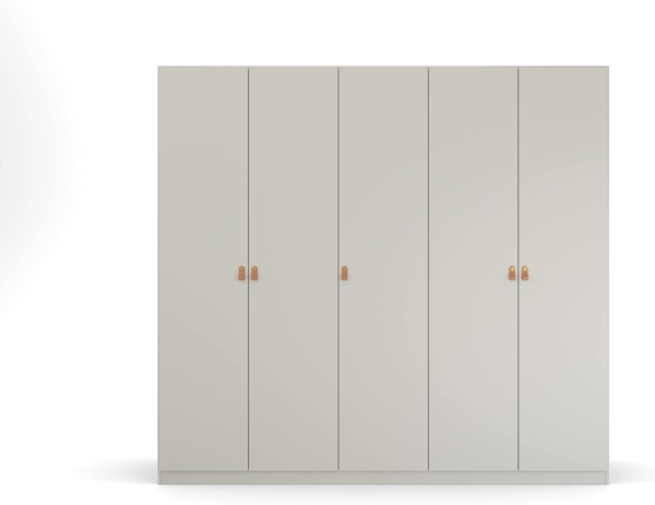 Kleiderschrank Drehtürenschrank Quadra-Spin | 5-türig | seidengrau | 226x210 | Griff Homey Bild 4