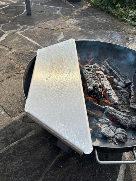 SOUK ONE Feuerplatte Plancha Platte aus Edelstahl 4mm, Grillplatte passend für Feuertonne 100 cm (Lieferung ohne Feuerschale) Bild 7
