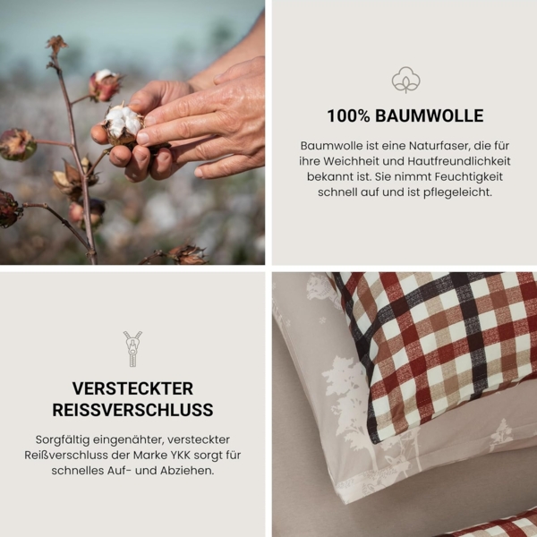 Feinbiber Bettwäscheset James – 2-teilig Bild 3