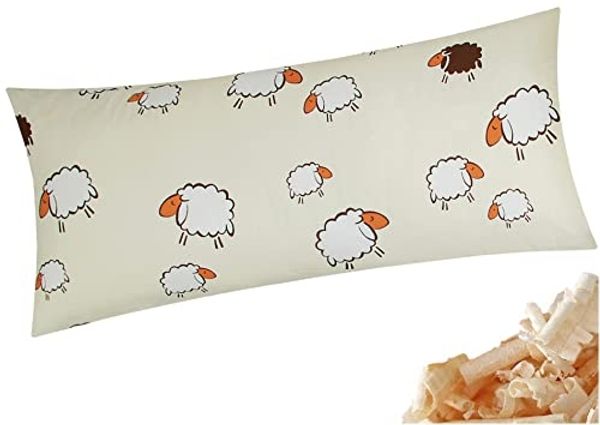 Heubergshop Zirbenkissen, 1-tlg, 40x80cm Gefüllt mit Zirben - Schafe in gelb (Zirbe-99/3-40x80)