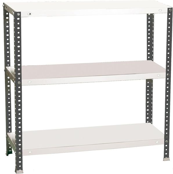 Simonrack Schwerlastregal, Lagerregal, 100 x 90 x 30 Metallregal, Kellerregal, Biegestelle 100 kg, 3 Fachböden, Anthrazit/Weiss - Comfort