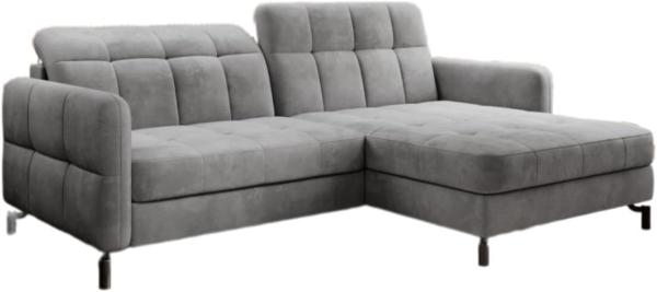 Designer Sofa Loria mit Schlaf- und Klappfunktion Grau Rechts