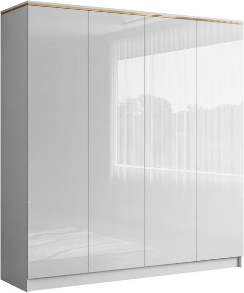 Lookway Kleiderschrank AURORA 4D in Weiß hochglanz