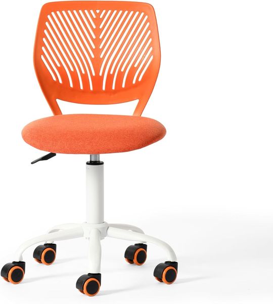 FurnitureR Schreibtischstuhl, ergonomischer Drehstuhl ohne Armlehnen, höhenverstellbarer Bürostuhl mit Rollen, komfortabler Arbeitsstuhl für Home Office, Schlafzimmer und Arbeitszimmer