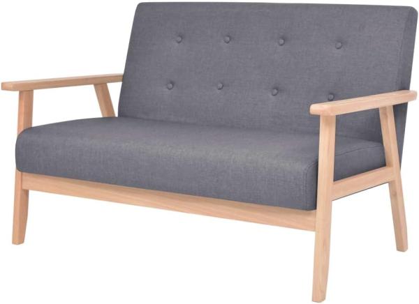 vidaXL 2-Sitzer Sofa Stoff Dunkelgrau [244652]