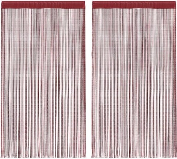 vidaXL Fadenvorhänge 2 Stk. 100 x 250 cm Burgunderrot 132408