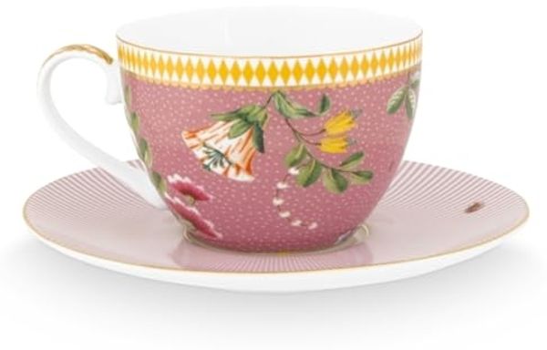PiP Studio Tasse La Majorelle Tasse mit Untertasse pink 0,28 l, Porzellan, Cup & Saucer La Majorelle Pink 280ml