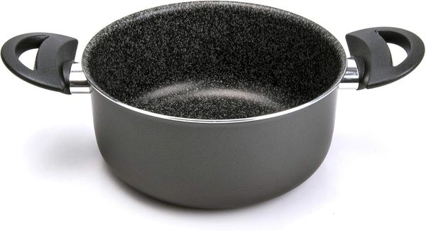 Alluflon Tradition Italien Kasserolle, Aluminium, schwarz, 22 cm