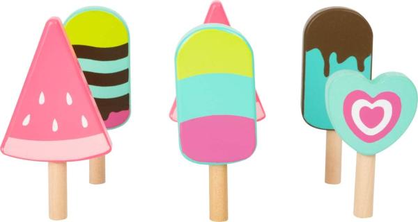 Small Foot 11065 Eiswagen aus Holz, auf beweglichen Rädern, mit 12 verschiedenen Eissorten Spielzeug, Mehrfarbig Bild 4