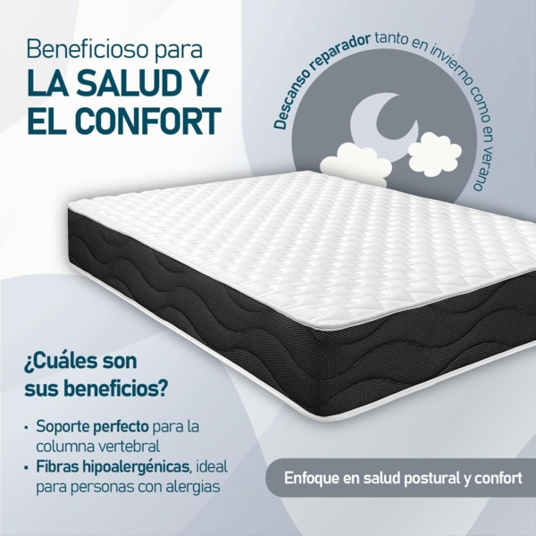 amuéblate online Viskoelastische Matratze Venus wendbar (Winter-Sommer), Härte: mittel bis hoch, Dicke 30 cm, milbendicht, antibakteriell und hypoallergen, 105x190 cm Bild 7