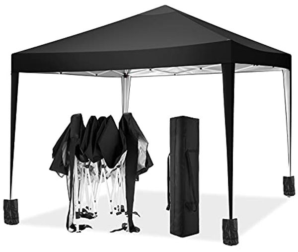 COBIZI Pavillon 3x3 m Wasserdicht Stabil Faltpavillon Pop up Gartenpavillon Partyzelt Bierzelt Faltbar Gartenzelt mit 4 Sandsack, Höhenverstellbar, Schwarz