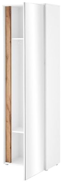 Lomadox Garderoben-Set CRISP-61, (Spar-Set, 3-St, Garderobenpaneel Schuhbank Garderobenschrank), in weiß mit Eiche Nb. modern, griffloses öffnen Bild 3