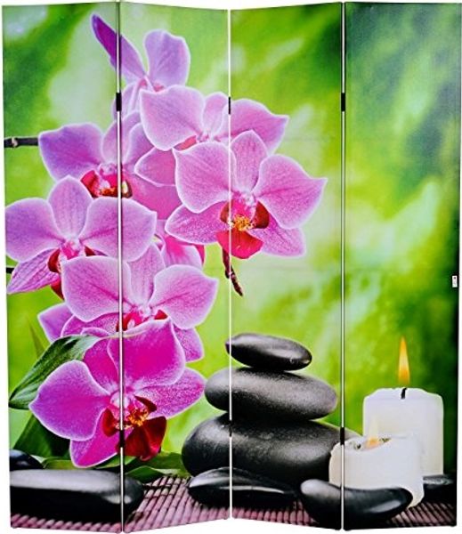 LED-Paravent Stones, Trennwand Raumteiler, Timer netzbetrieben 180x160cm 2 LEDs