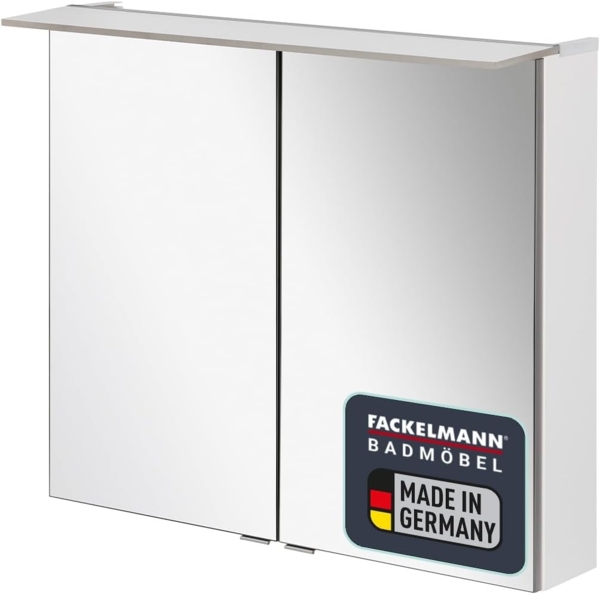 Fackelmann B.PERFEKT LED Spiegelschrank 80 cm breit, Weiß