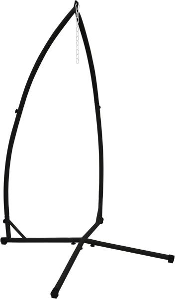 ECD Germany Hängesessel Hängeschaukel Gartensessel Hängesitz für Innen & Außen (1-St), Schwebesessel mit Holzstange + 2 Kissen & schwarzem Gestell bis 120kg Bild 3