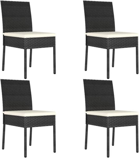 vidaXL Garten-Essstühle 4 Stk. Poly Rattan Schwarz 315107