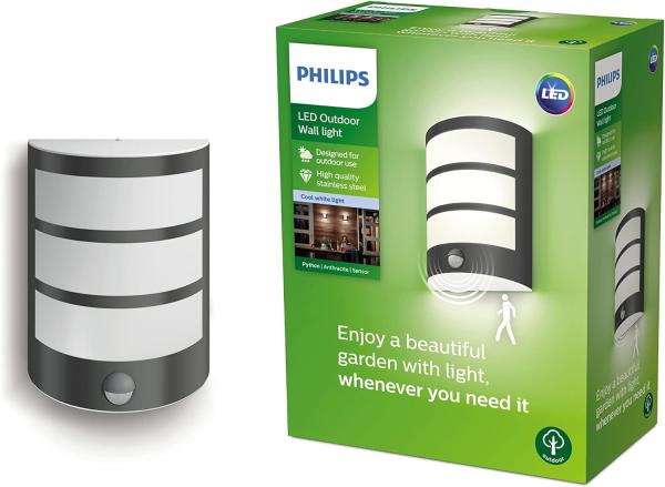 Philips Außenleuchten Wandbeleuchtung für den Außenbereich Grau Weiß IP44 Garten Terrasse II Garten Terrasse