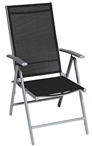 Amalfi Gartensessel, klappbar, silber/schwarz, 2er Set