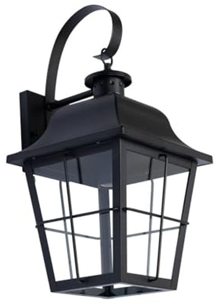 Lindby Außen-Wandleuchte Mertollio, Metall, Schwarz IP43, 1 x 60 W