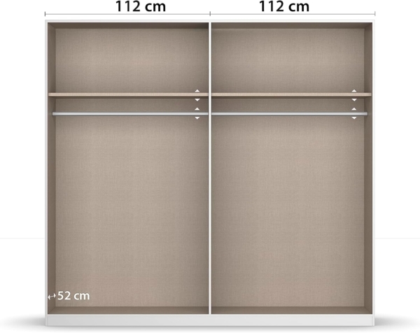 Rauch Möbel Florenz Schlafzimmer, Eiche Artisan, Holz, bestehend aus Bett mit Liegefläche 160x200 cm inklusive 2 Nachttische und Drehtürenschrank BxHxT 226 x 210 x 54 cm Bild 5