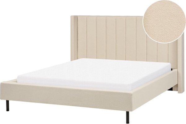 Bett mit Lattenrost VILLETTE 160 x 200 cm Bouclé Beige