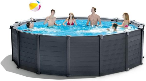 Intex 'Frame Swimming Pool Set Graphit Ø 478x124 cm', graphit, inkl. Sandfilteranlage Bild 2