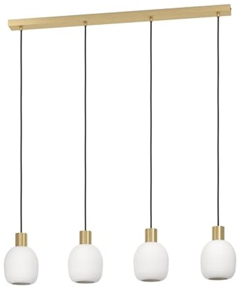 Eglo 900306 Hängeleuchte MANZANARES Glas opal-matt weiss E27 4X40W L:97cm B:14. 5cm H:110cm dimmbar