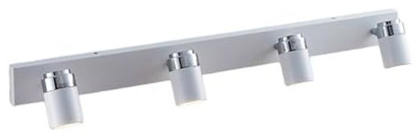 Lindby Deckenstrahler Kardo, Metall, Weiß IP44, 4 x 35 W